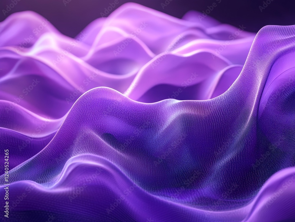 Obraz premium Abstract purple waves, layered design, 3d render, Generative AI