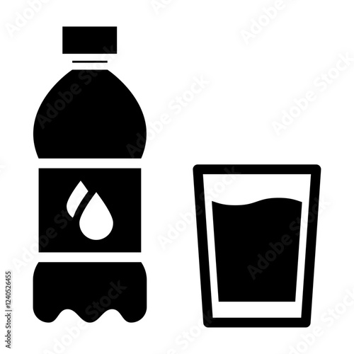 Mineral Water Glyph Icon Design