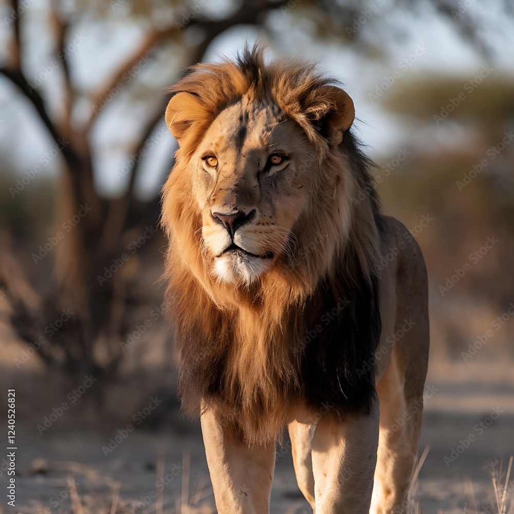 Stunning Close-up of a Lion's Face with Intense Expression Stunning Close-up of a Lion's Face with Intense Expression