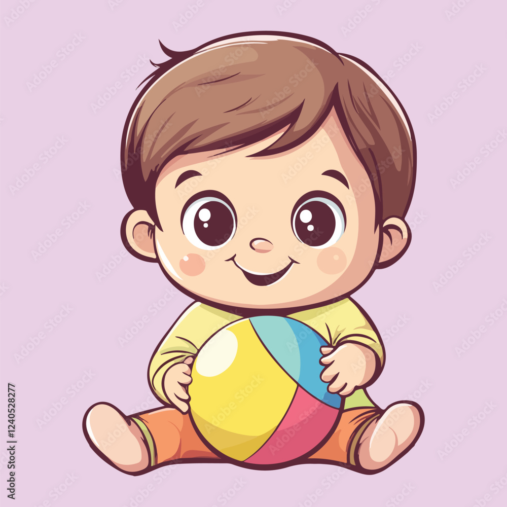 Cute little boy playing with a soccer ball Cute little boy playing with a soccer ball