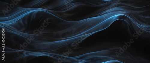 Wallpaper Mural Smooth blue wave pattern on a black background , abstract luxury, environment, oceanic Torontodigital.ca
