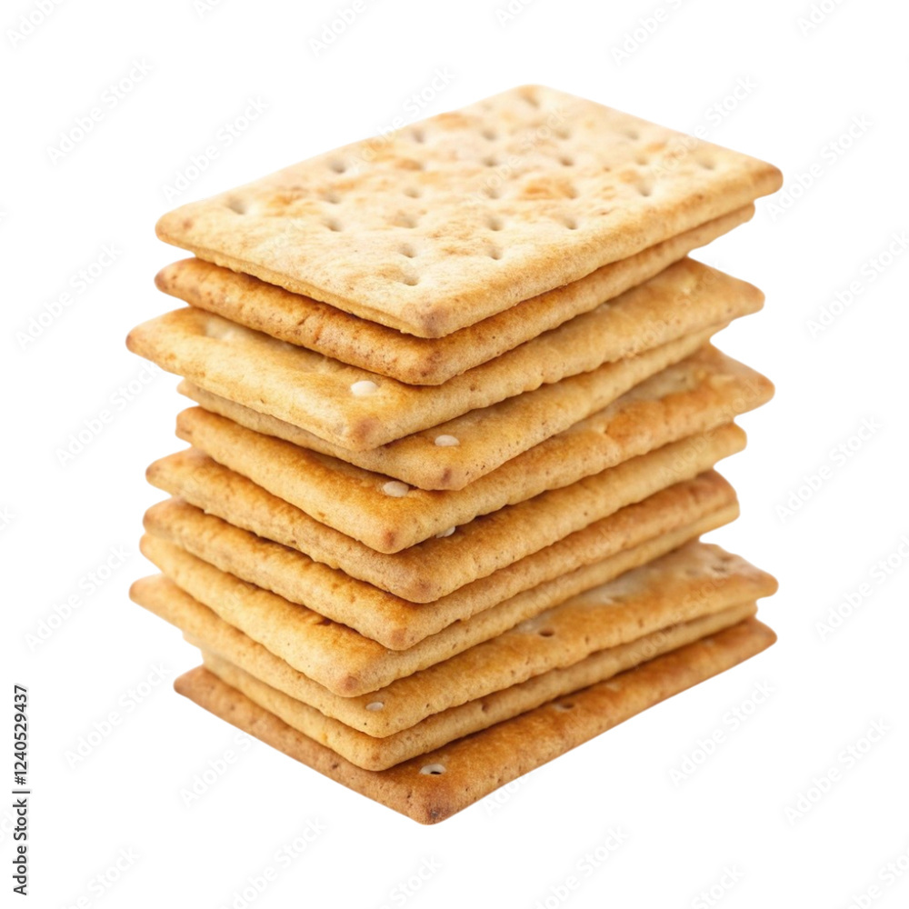 Stack of crackers isolated on transparent background Generative Ai Stack of crackers isolated on transparent background Generative Ai
