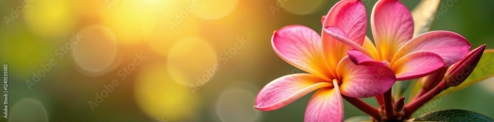 Plumeria frangipani in full bloom against bright light, floral arrangement, full bloom, flower power Plumeria frangipani in full bloom against bright light, floral arrangement, full bloom, flower power