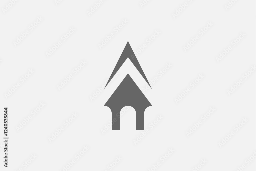 Home and arrow minimalist logo Home and arrow minimalist logo