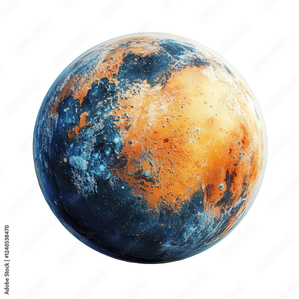 Naklejka premium Terraformed Mars Planetary evolution, space exploration, background stars