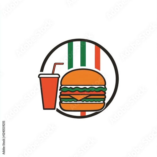 Burger, drink, meal, fast food, restaurant, menu, graphic, design, illustration, background photo