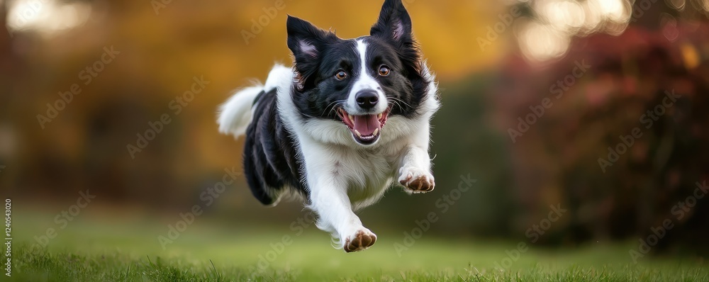 Energetic dog leaping joyfully across grassy field. Energetic dog leaping joyfully across grassy field.