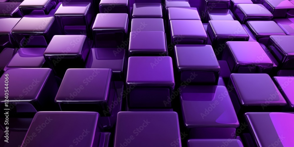 Obraz premium Abstract purple cubes, dynamic design, 3d render, Generative AI