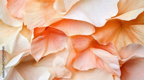 Closeup of peach begonia petals in gentle natural light