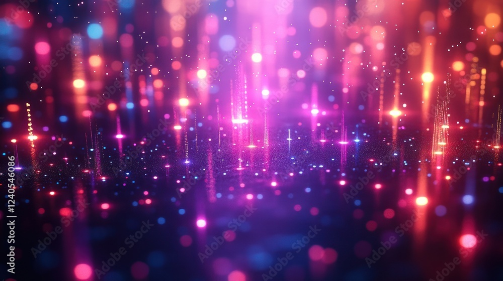 Obraz premium Glittering light show background, digital art