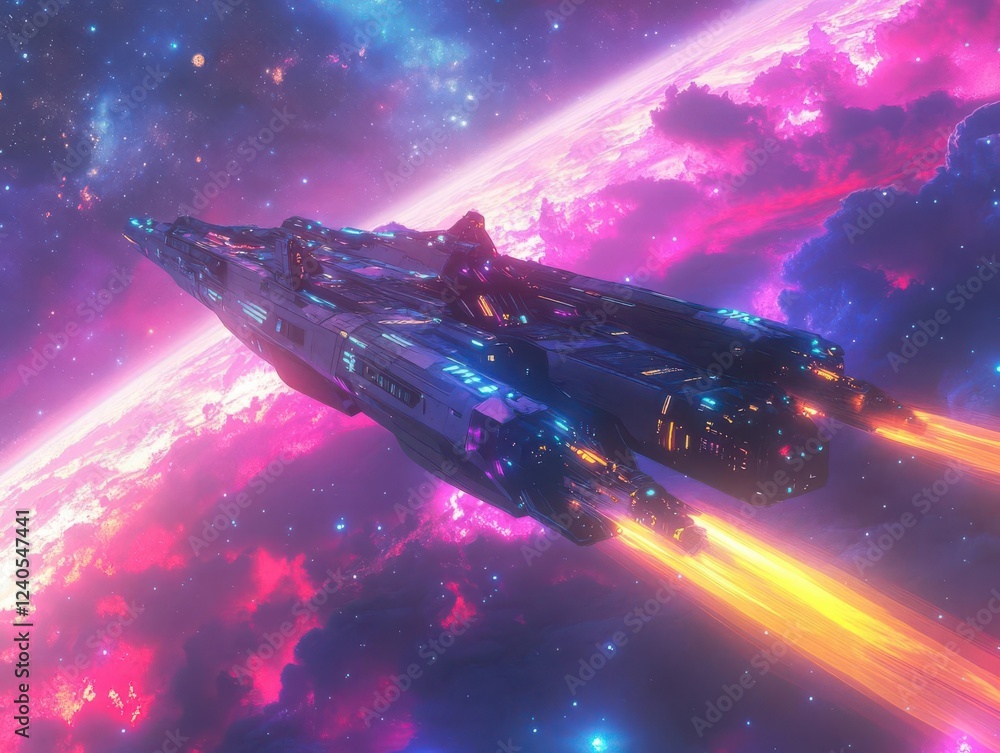 Fototapeta premium Create a hyperrealistic space fantasy with vibrant colors