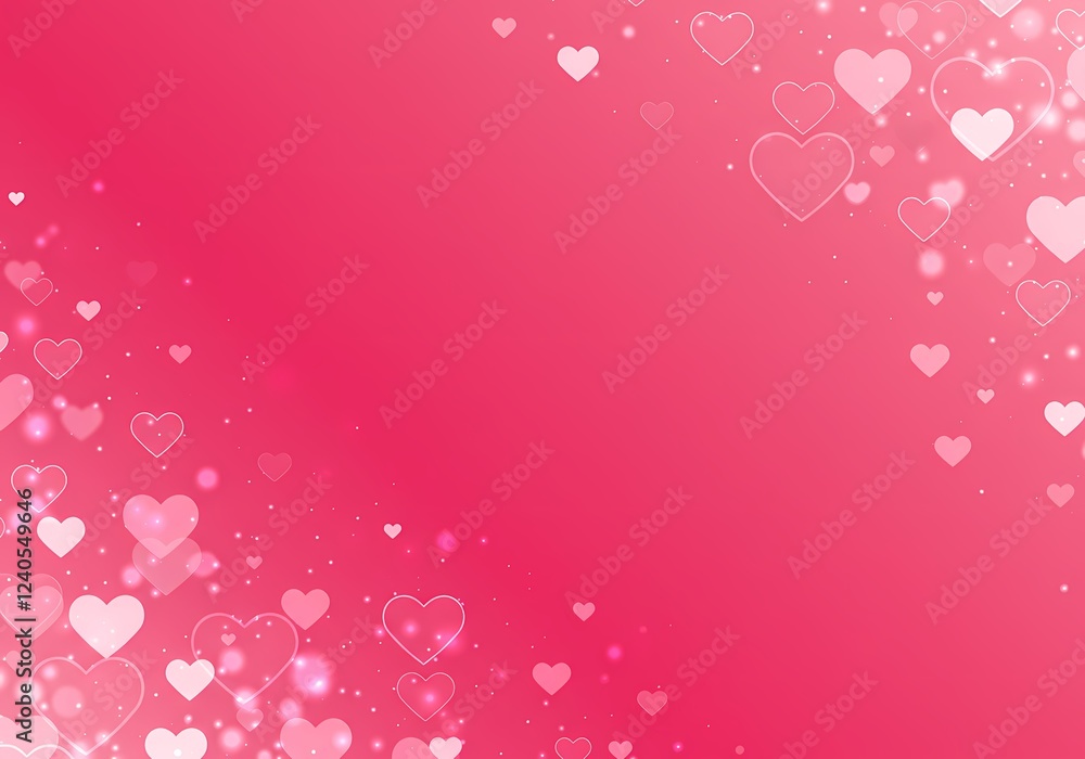 Romantic Pink Background with Scattered Hearts Valentine s Day Design Romantic Pink Background with Scattered Hearts Valentine s Day Design