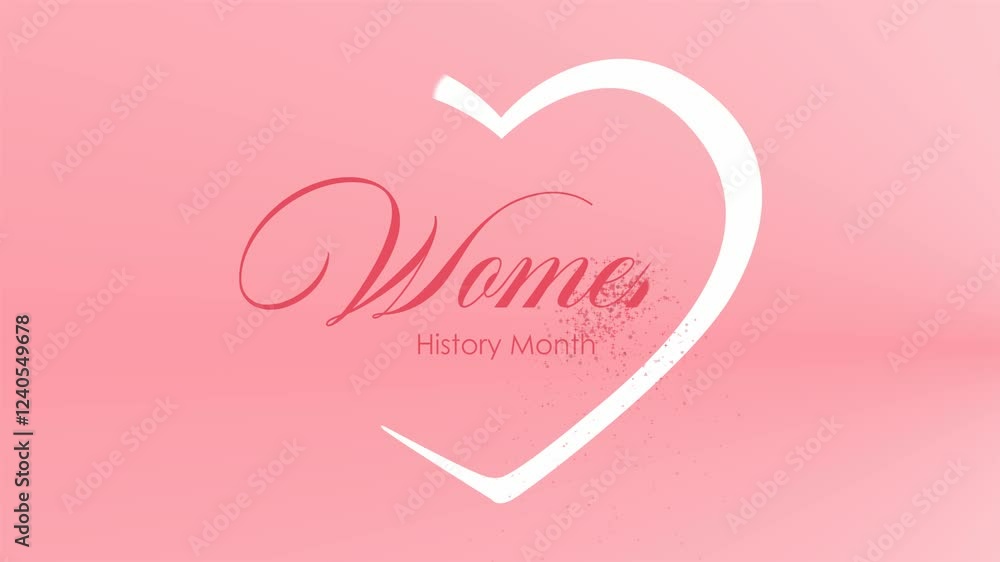 women's history month text animation with flowers frame , 4k video women's history month text animation with flowers frame , 4k video