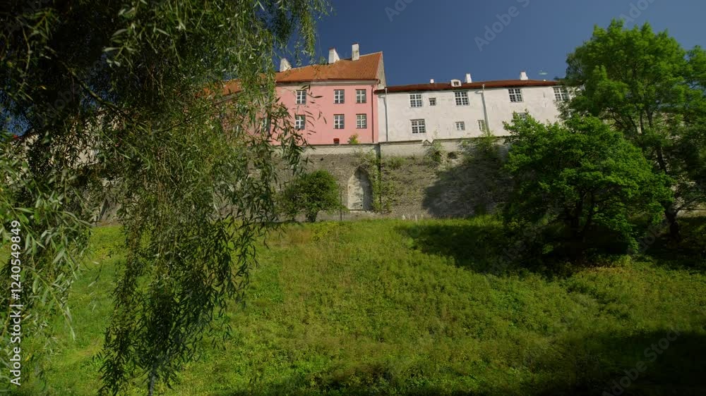 A Scenic View Of The Historic City Walls In Tallinn, Estonia A Scenic View Of The Historic City Walls In Tallinn, Estonia