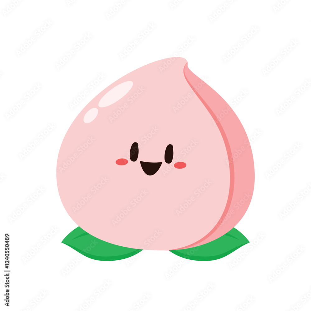 Peach cartoon vector. Doodle peach with leaves icon. Peach fruit in shape of heart isolated on white background. Farm, natural food, fresh fruits. Peach cartoon vector. Doodle peach with leaves icon. Peach fruit in shape of heart isolated on white background. Farm, natural food, fresh fruits.
