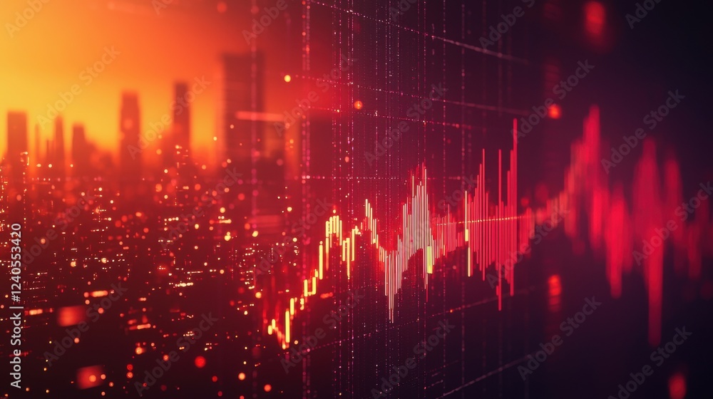 Dynamic stock market trends analysis urban skyline infographic digital environment aerial view financial insights Dynamic stock market trends analysis urban skyline infographic digital environment aerial view financial insights