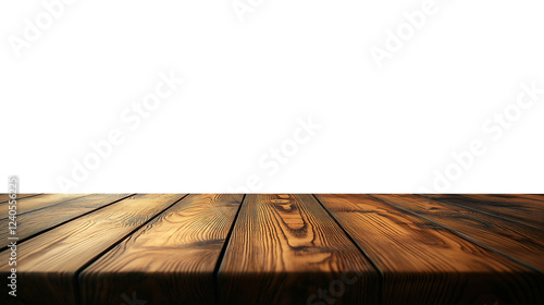 Empty wooden table front view for a vintage interior design backdrop. Created with Generative AI.