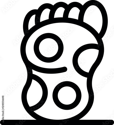 Footprint icon representing orthopedic analysis with plantar pressure points highlighted, useful for podiatry and medical applications