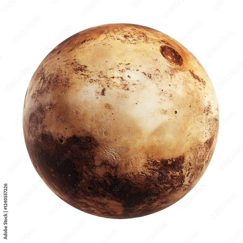 Fototapeta premium Dwarf planet Ceres, space, isolated, 3D render, education