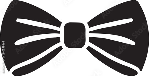 Silhouette of a men's bowtie, stylish accessory for formal occasions, symbol of elegance and sophistication, perfect for weddings, events, and fashion, vector EPS icon.