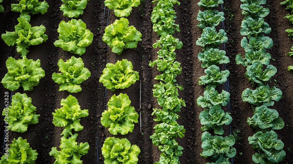 Aerial View of a High-Tech Farm with Smart Irrigation Systems Optimizing Water Distribution for Maximum Crop Efficiency Aerial View of a High-Tech Farm with Smart Irrigation Systems Optimizing Water Distribution for Maximum Crop Efficiency