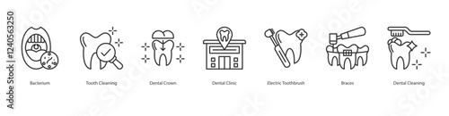 Fluoride Treatment Icon Sheet Bacterium, Tooth Cleaning, Dental Crown, Dental Clinic, Electric Toothbrush, Braces, Dental Cleaning