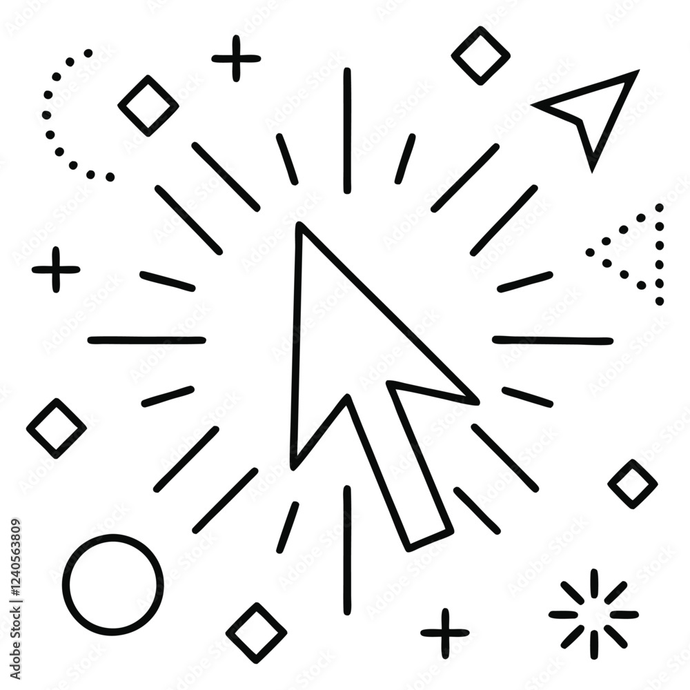 Black and white, geometric design, arrows pointing in various directions Black and white, geometric design, arrows pointing in various directions