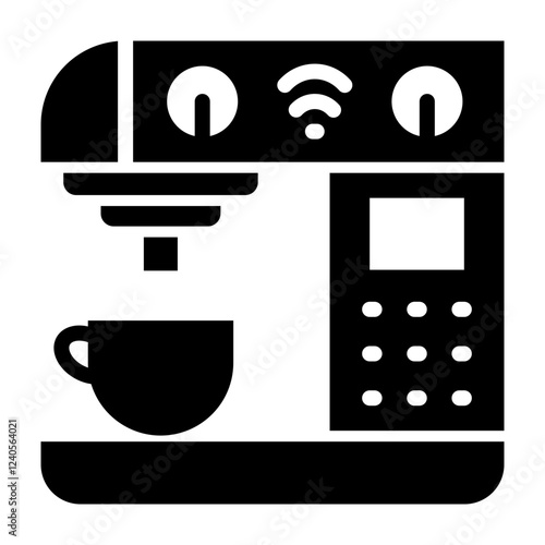 Smart Coffee Maker Glyph Icon Design