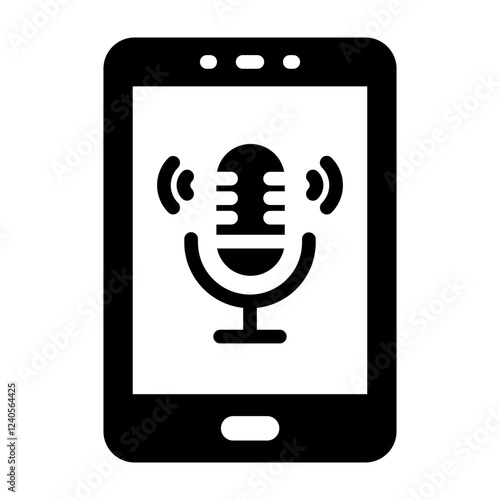 Voice Assistant Glyph Icon Design