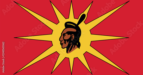 Mohawk Warrior Society Flag Vector Illustration Premium Quality