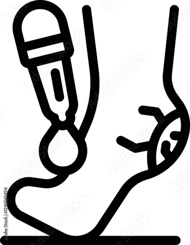 Podiatrist performing ultrasound scan on heel for wart diagnosis and treatment