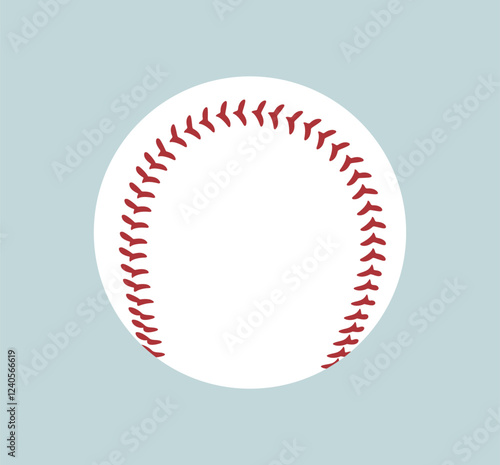 Baseball ball logo. Isolated baseball ball on blue background. Leather ball
