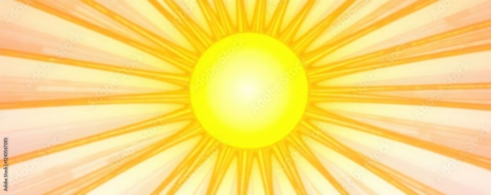 Bright yellow sun with vibrant orange rays on white background, sunlight, colorful Bright yellow sun with vibrant orange rays on white background, sunlight, colorful