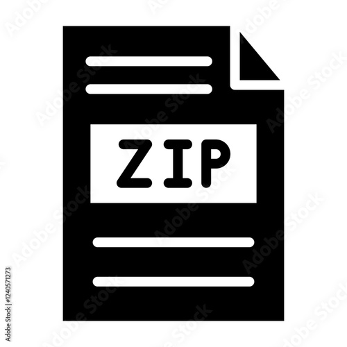 Zip File Glyph Icon Design