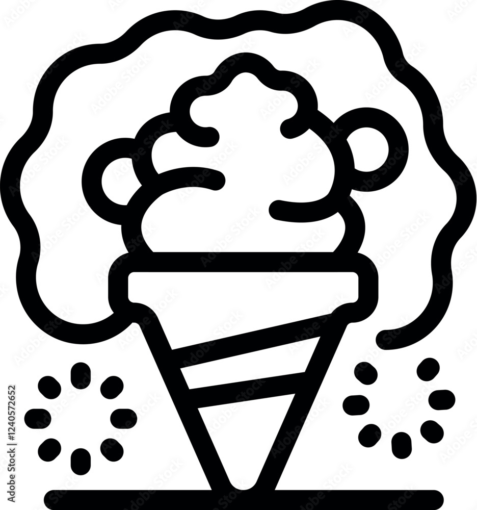 Melting ice cream cone, a refreshing summer treat, perfect for hot days Melting ice cream cone, a refreshing summer treat, perfect for hot days