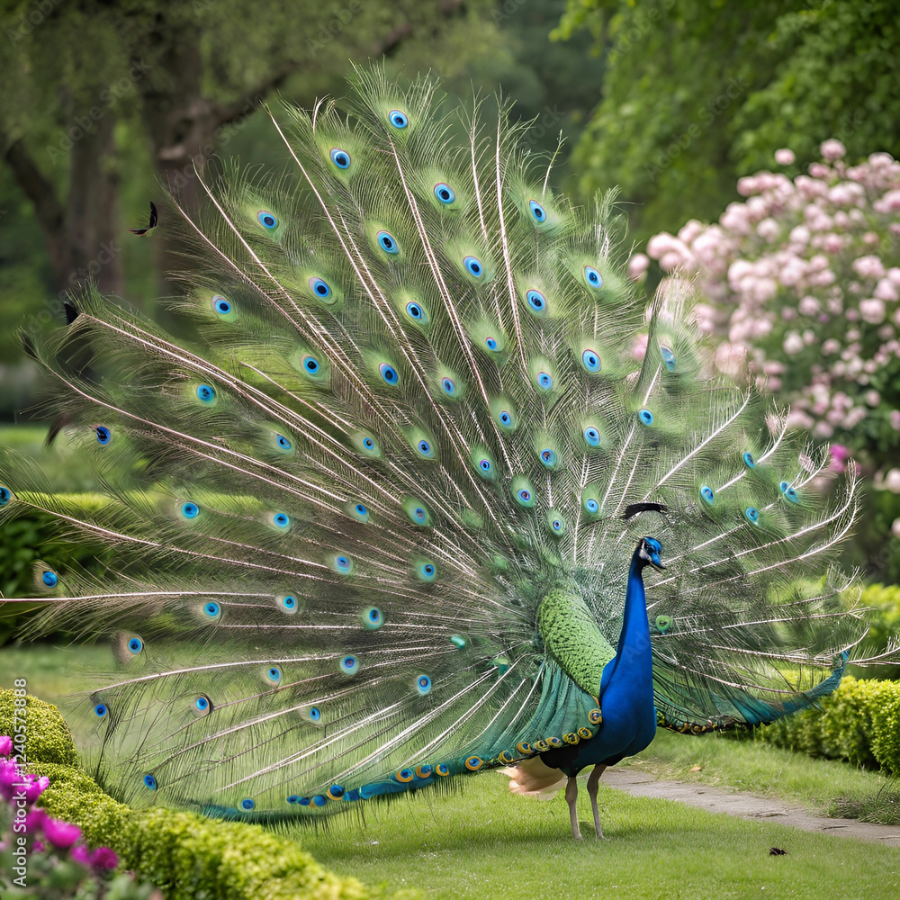 Obraz premium peacock walking in a park