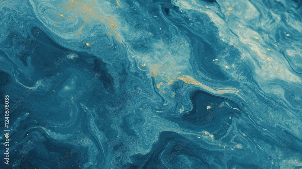 Abstract Blue Gold Fluid Art Painting Texture Abstract Blue Gold Fluid Art Painting Texture