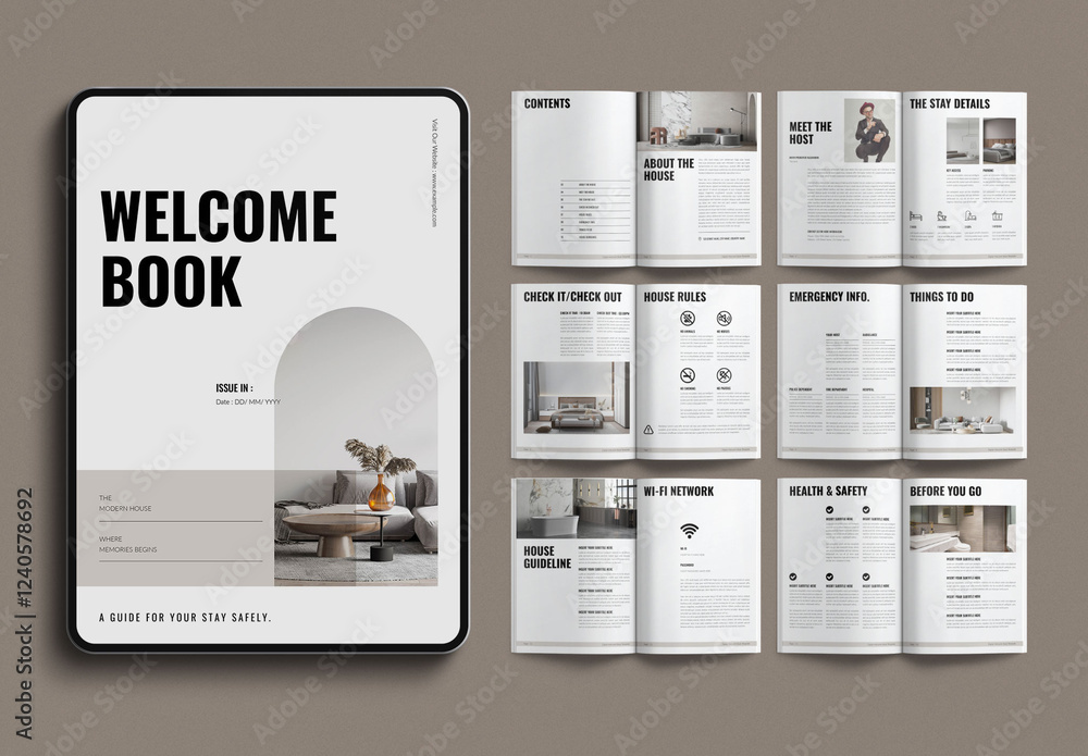 Digital Welcome Note Design Digital Welcome Book Template Design Layout Stock Template | Adobe Stock