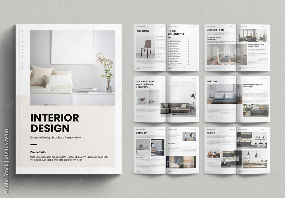 Interior Brochure Template Design Layout Stock Template | Adobe Stock