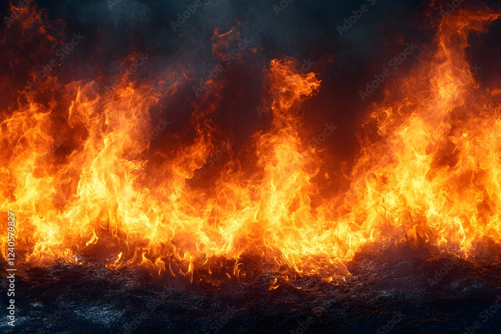 Intense Blaze and Fire Concept for Dramatic Visual Design and Safety Awareness Intense Blaze and Fire Concept for Dramatic Visual Design and Safety Awareness