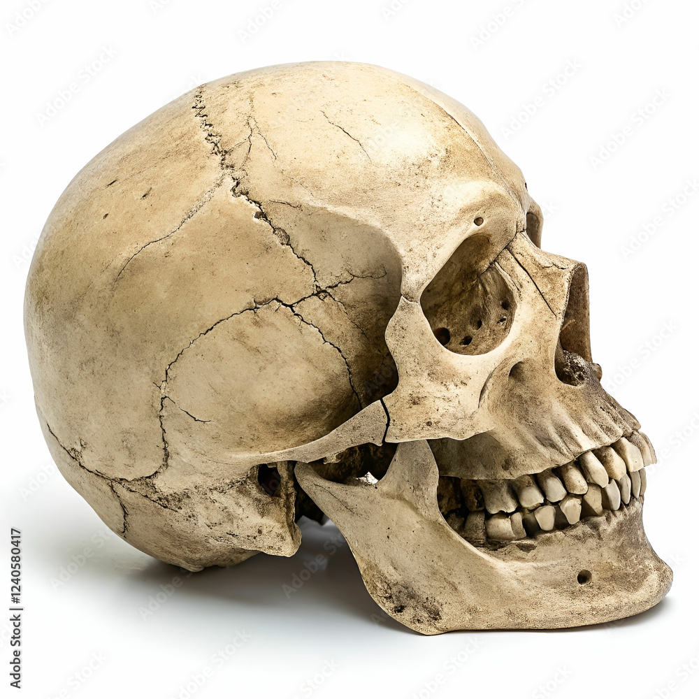 Fototapeta premium Human skull isolated.