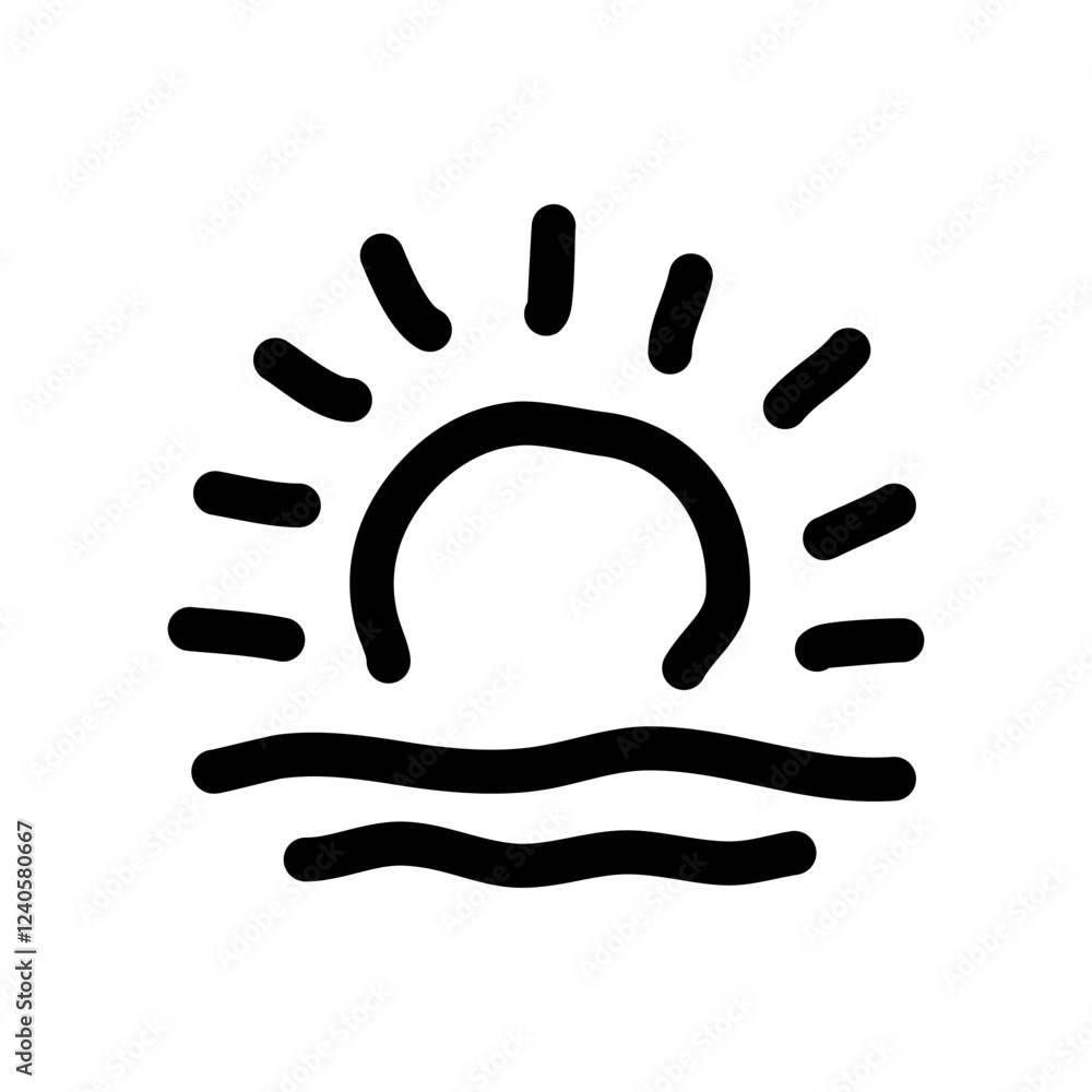 weather icon. Sunset Doodle style icon weather icon. Sunset Doodle style icon