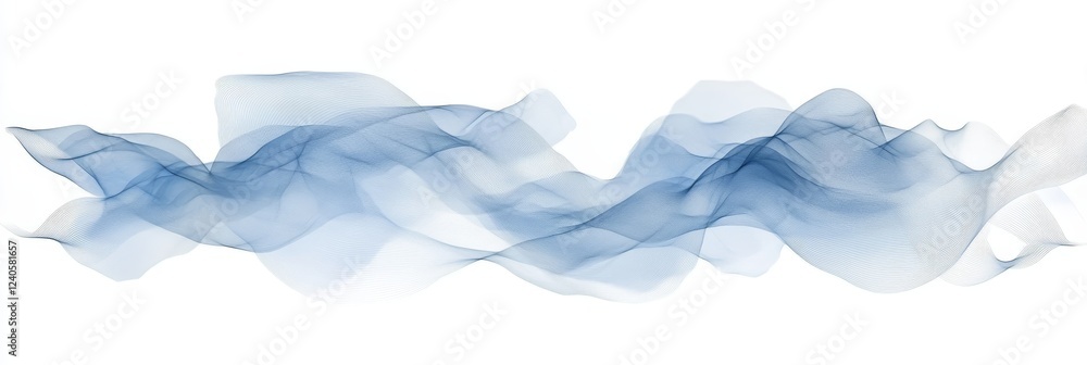 Obraz premium Abstract Blue Wave Pattern, Modern Aesthetic Background With Mesh Gradient, Vector Illustration