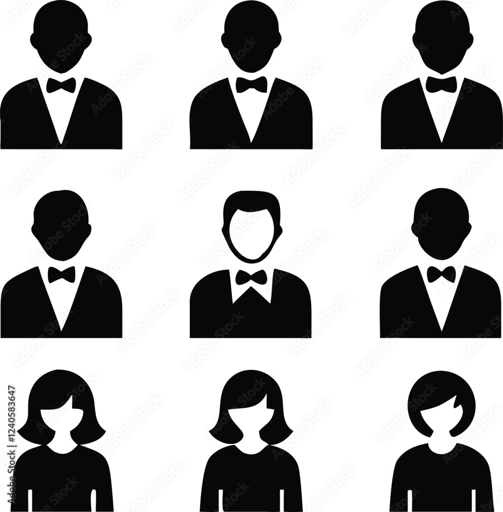Business avatars , profile icons set Business avatars , profile icons set