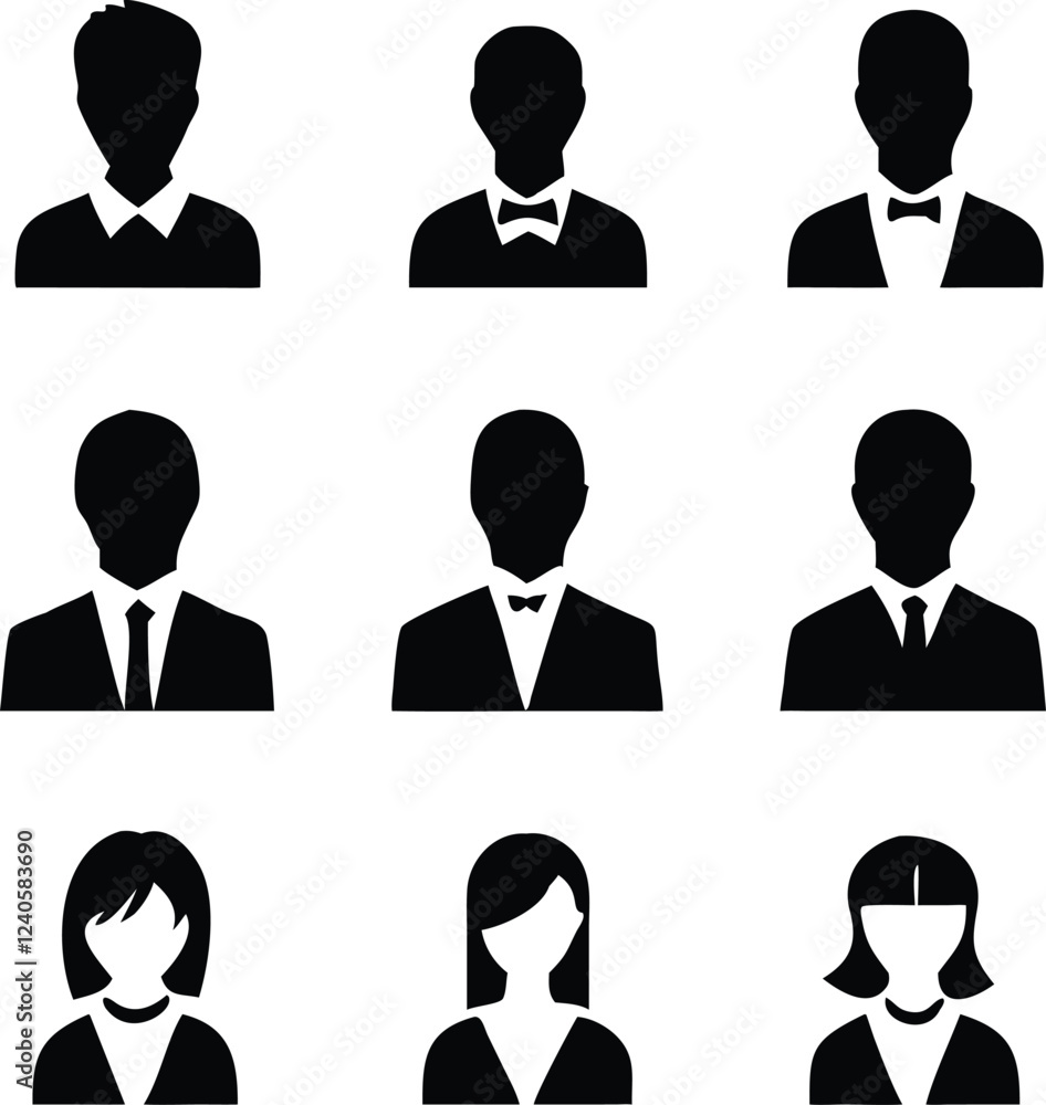 Business avatars , profile icons set Business avatars , profile icons set