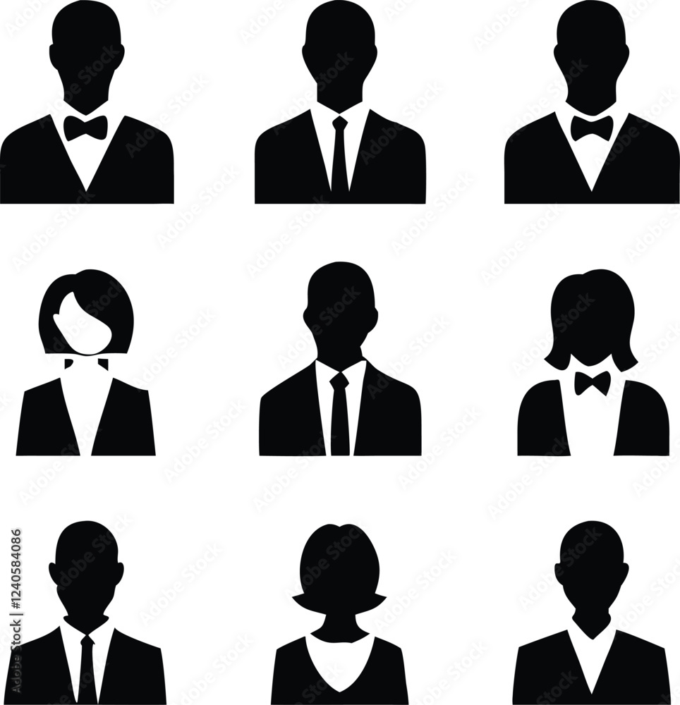 Business avatars , profile icons set Business avatars , profile icons set