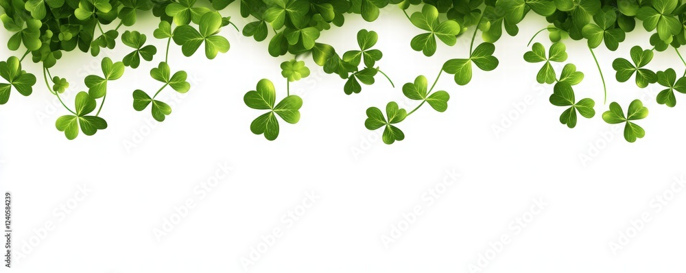 St. Patrick's Day celebration background with green shamrock leaves St. Patrick's Day celebration background with green shamrock leaves