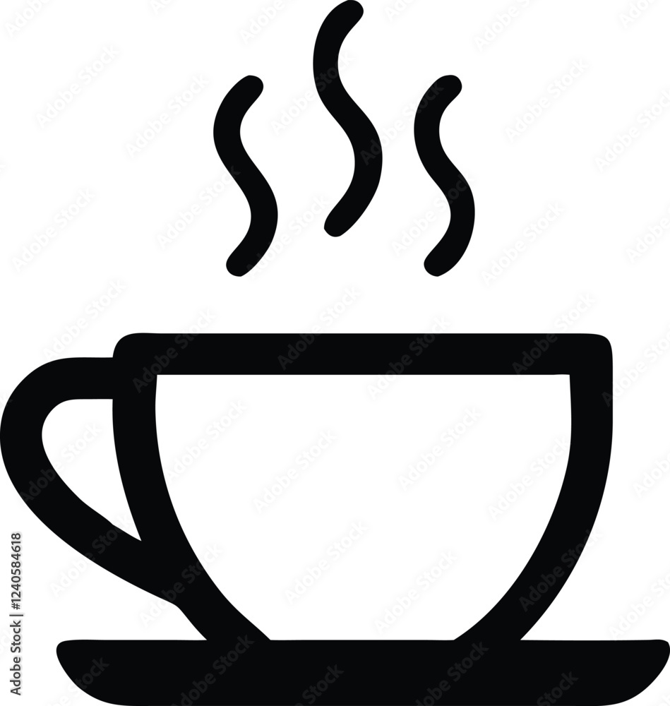 Coffee cup simple icon. Outline vector Coffee cup simple icon. Outline vector
