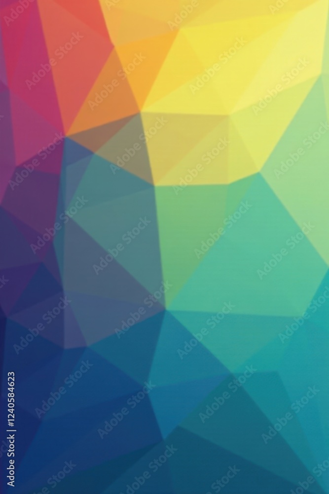 Obraz premium Interlocking polygons form a multi-hued gradient, ideal for cover art , complex, sharp, illustration