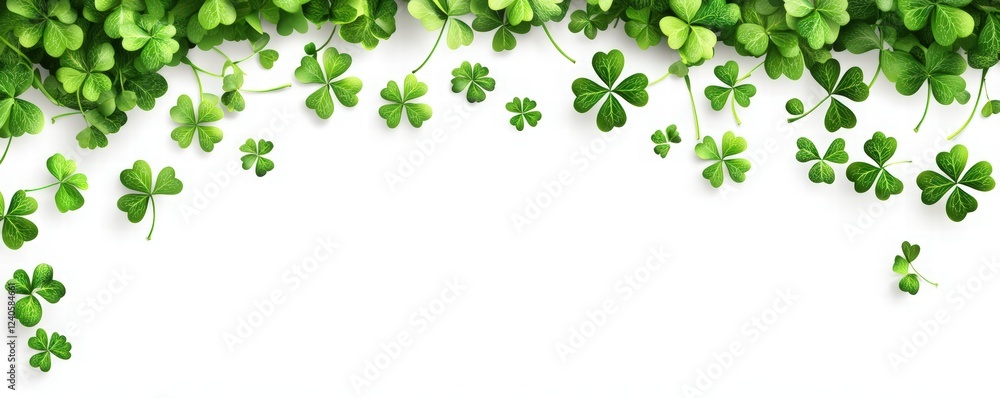 St. Patrick's Day celebration background with green shamrock leaves St. Patrick's Day celebration background with green shamrock leaves